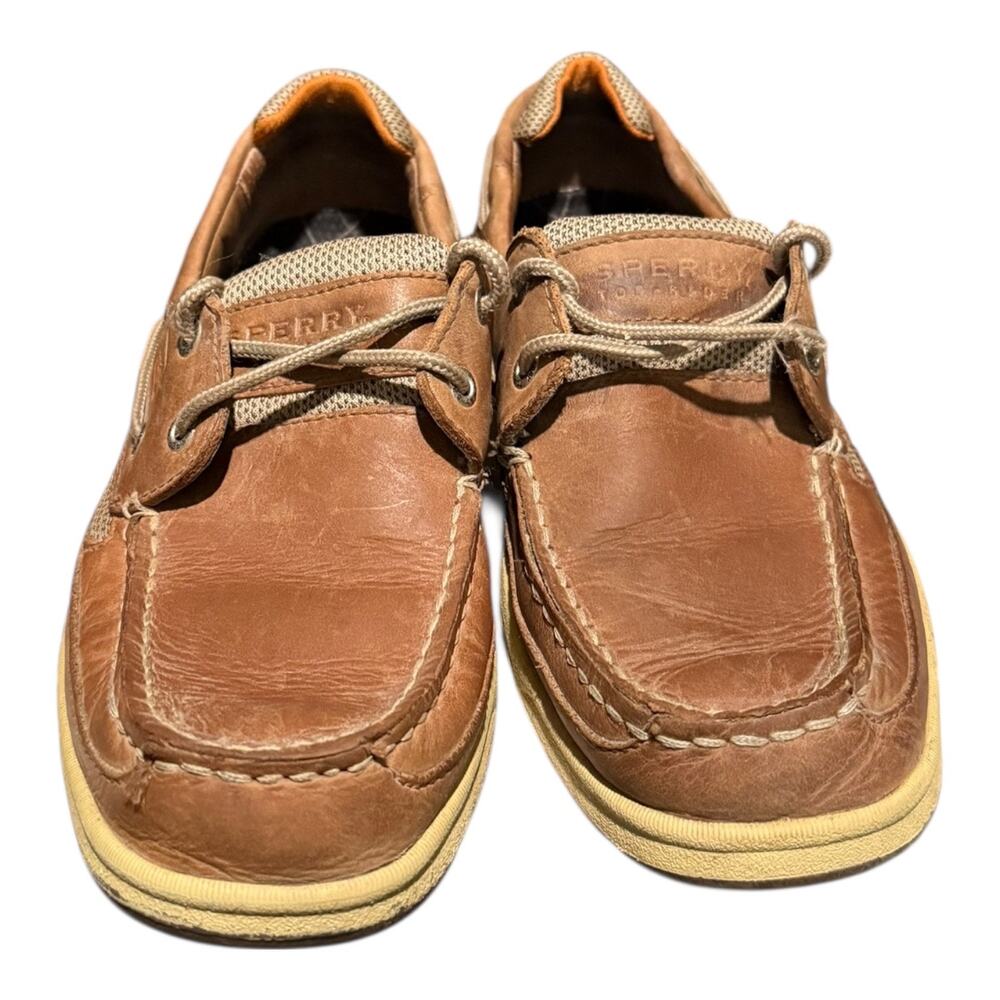 SPERRY Billfish 3-Eye Boat Shoes Brown Leather Men’s Size 9 M Casual Deck Dock - Picture 4 of 9